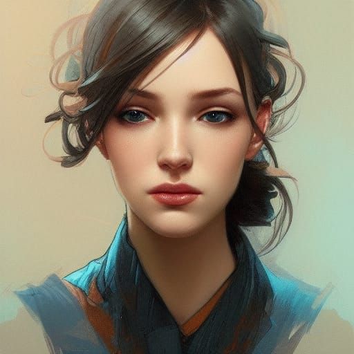 Cute Portrait in Hyperdetailed Splash Art Style