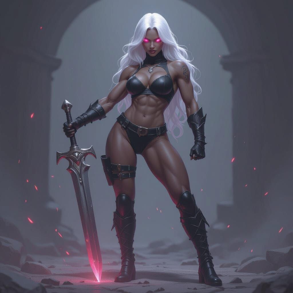 Hyperdetailed Drow Warrior: Dark Fantasy Concept Art