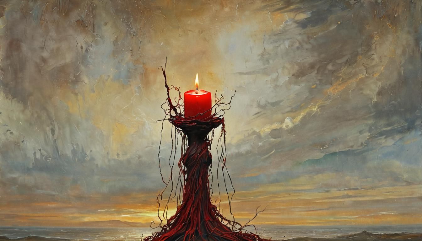 Ethereal Vampire Silhouette on a Stormy Sea