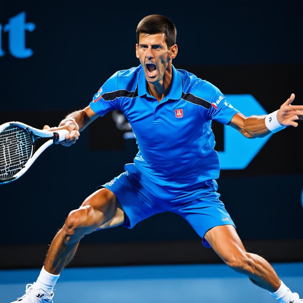 Novak Djokovic in Energetic Australian Open Action