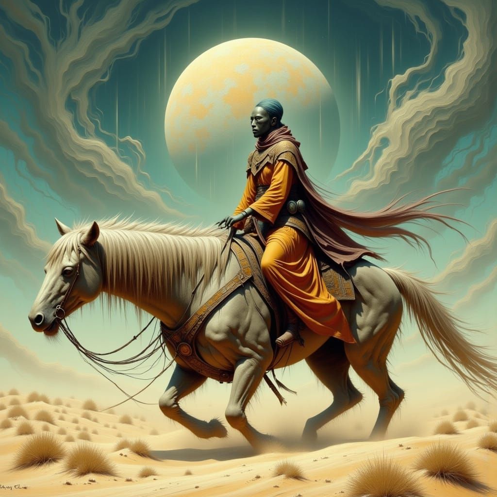 Fantastical Desert Beast Rider