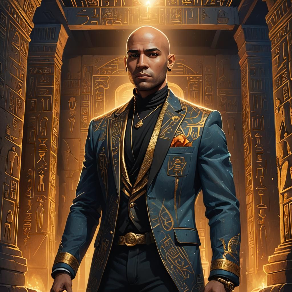 Egyptian Man in Tomb: Fantasy Concept Art