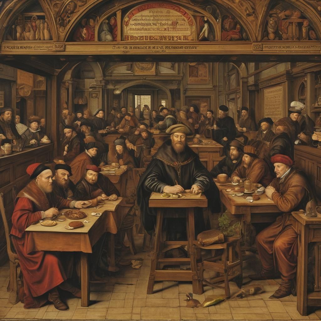 Fast Food Restaurant Ad in Renaissance Style