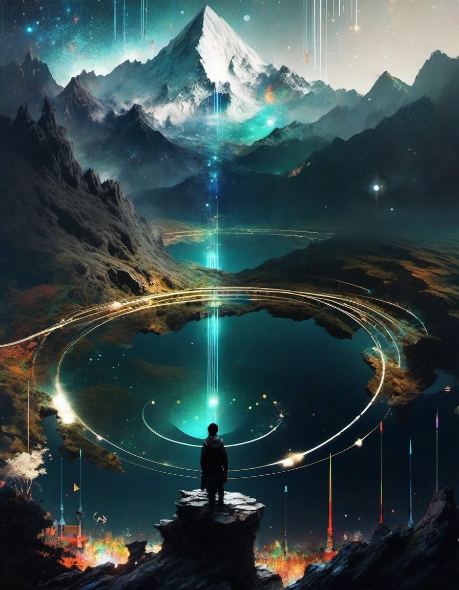 Heavenly View with Constellations, Digital Art