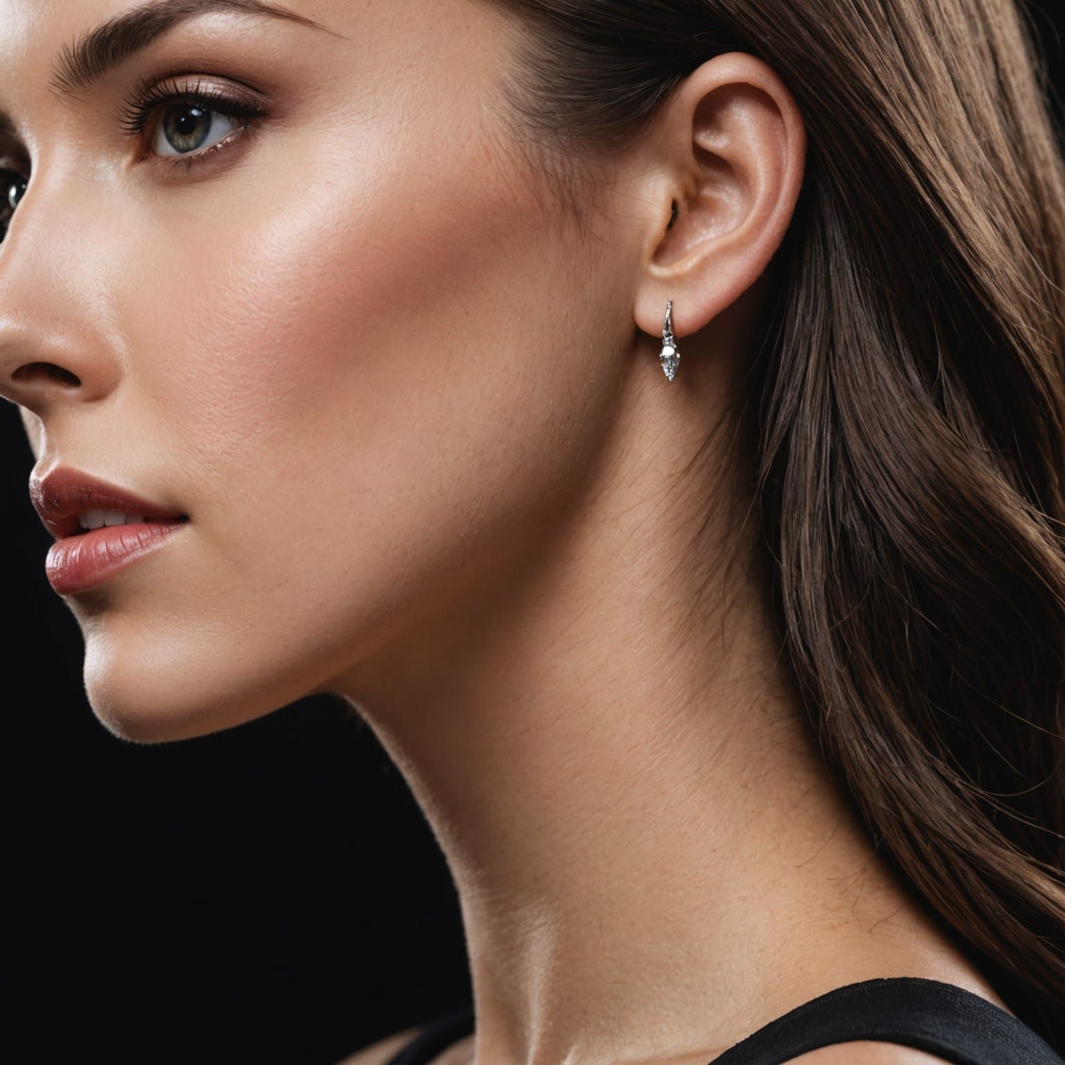 Hyperrealistic Close-Up of a Woman's Neck