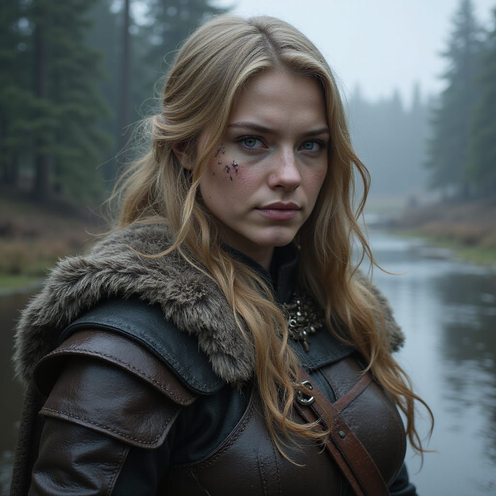 Eivor of Assassin's Creed in Noroega's Raven Clan City