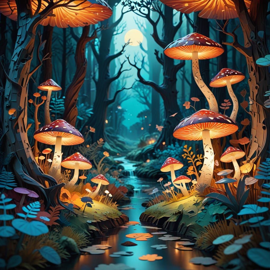 Ethereal Fantasy World Unfolds Through Layered Paper Craft