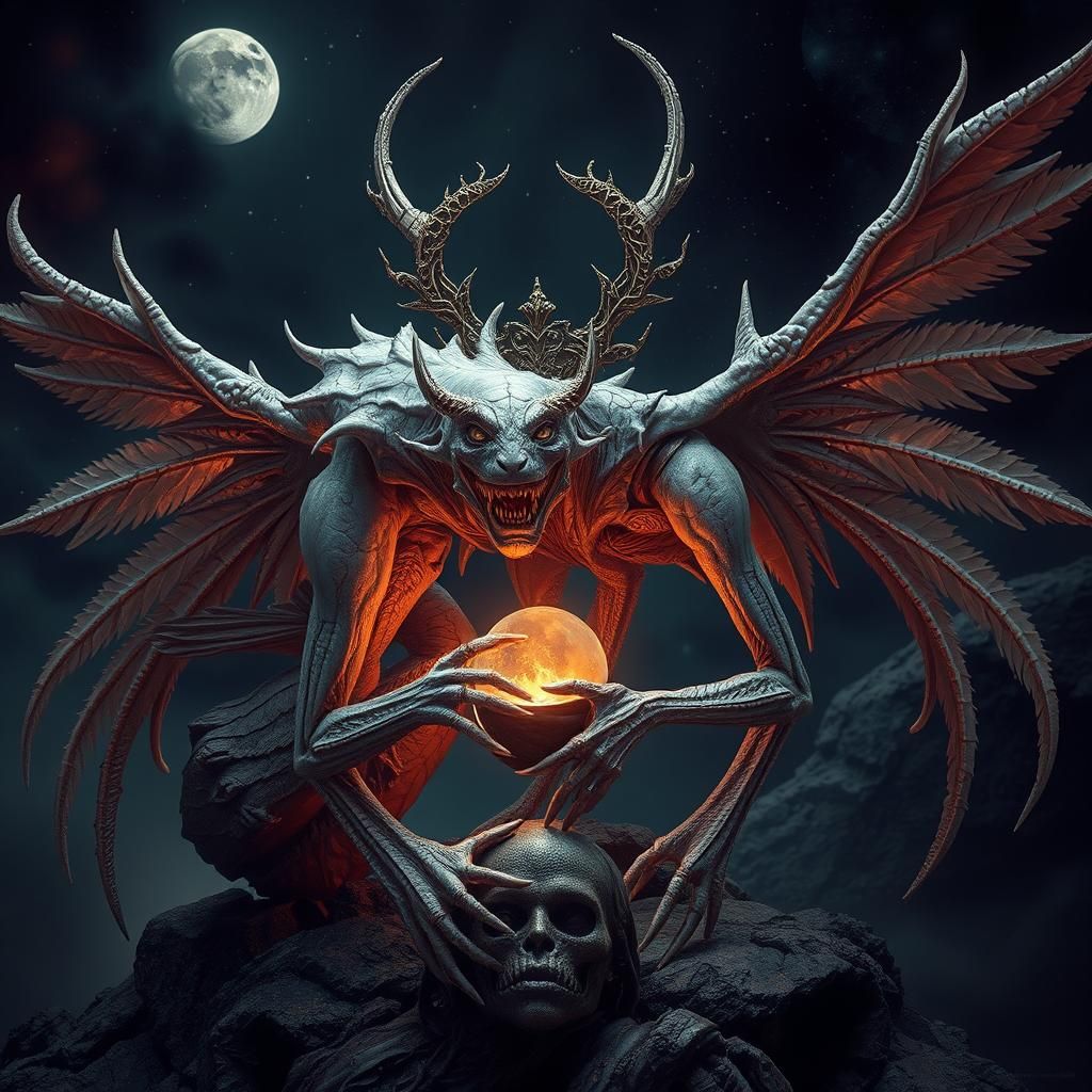 Surreal Fantasy Creatures in Bizarre Composition