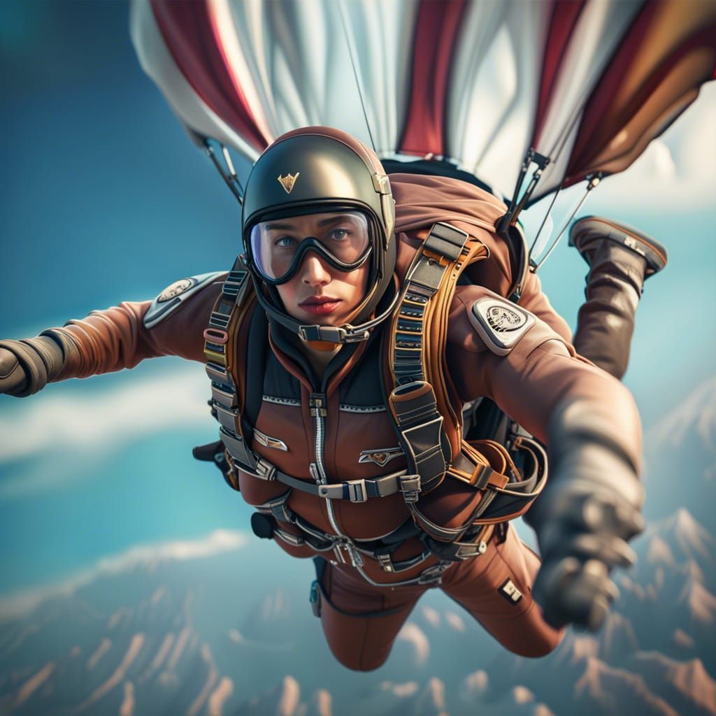Airborne Rangers Skydiving: Hyperdetailed Rococo Illustratio...