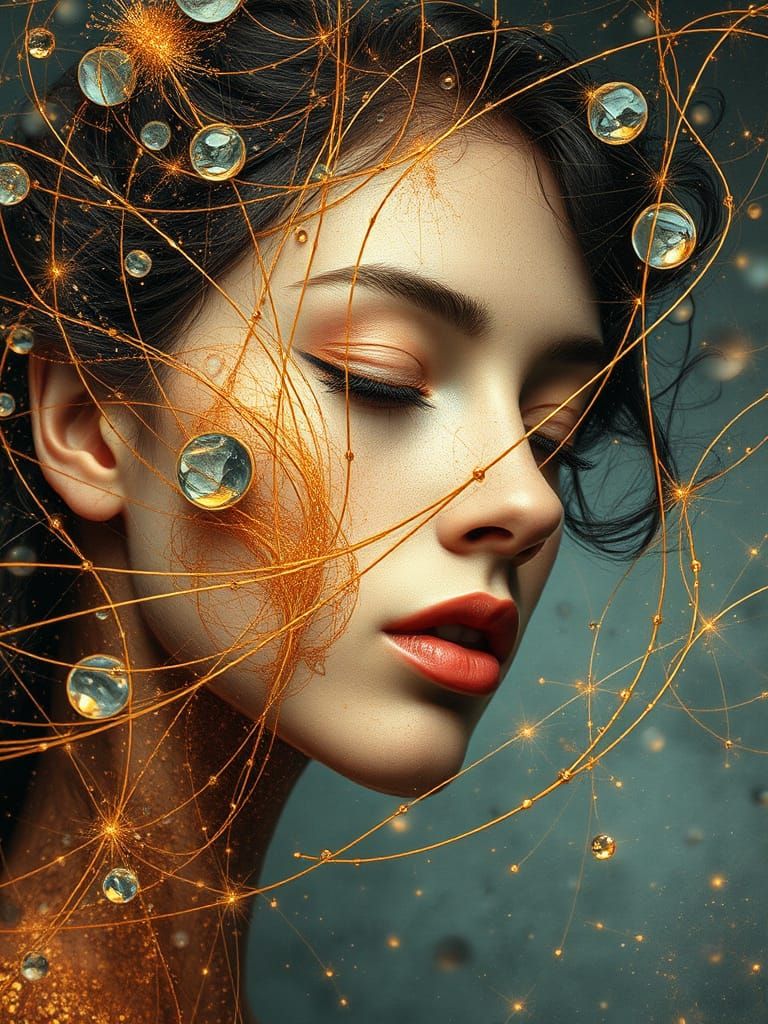 Mysterious Female Beauty in Surreal Metaphysical Abstraction