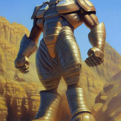 Epic Colossus Oil Painting