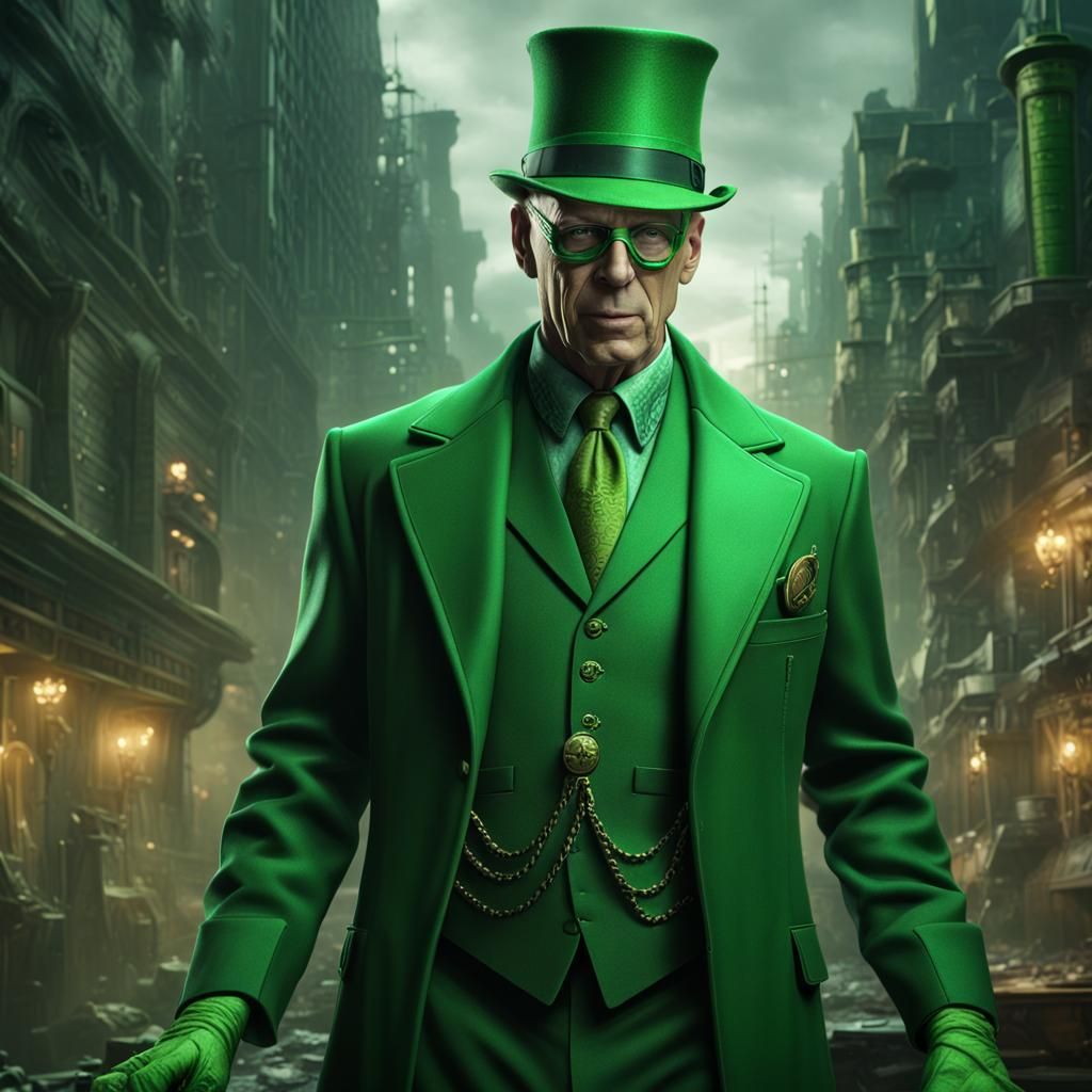 Bruce Willis as Riddler: Detailed Fantasy Art