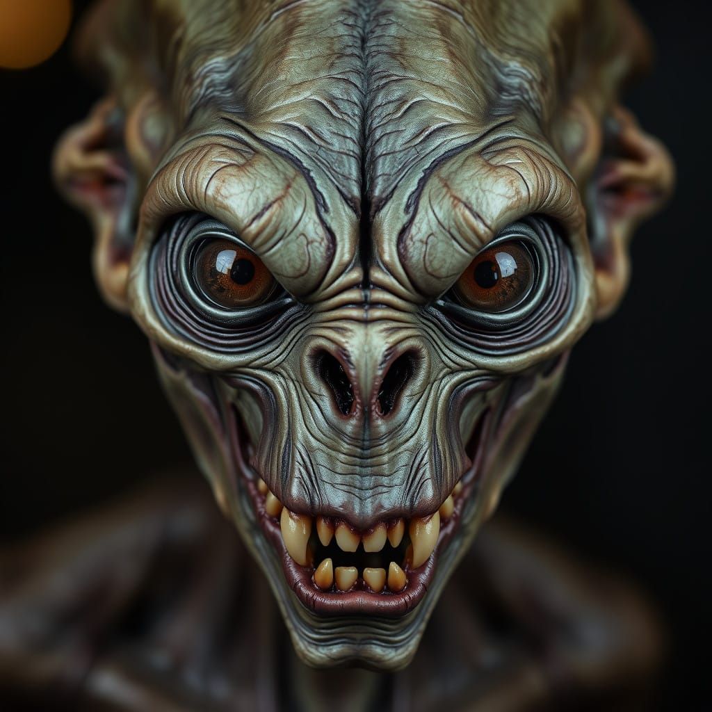 Otherworldly Alien Close-Up in 1920s Style