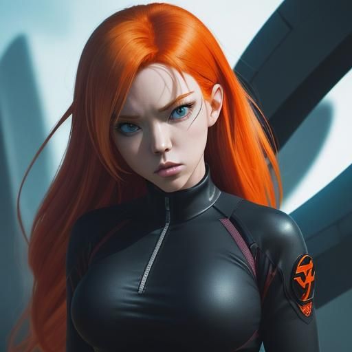 Kim Possible Anime Key Visual in Complementary Colors