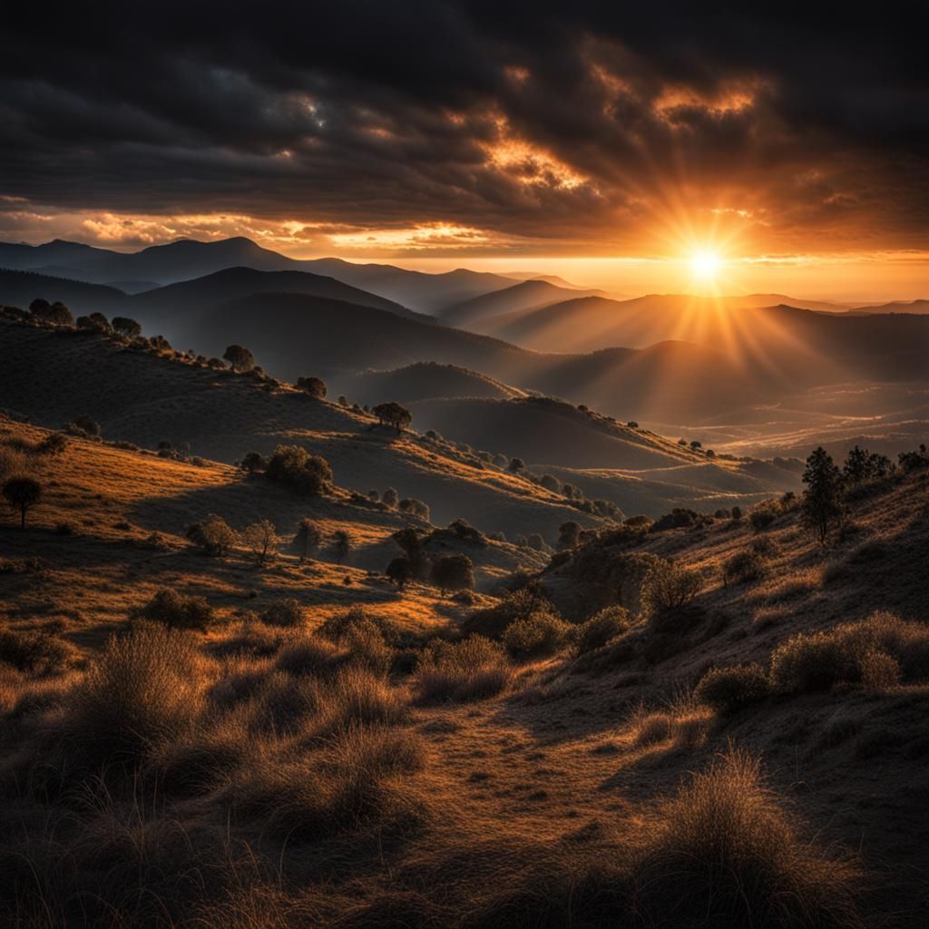 Hyperrealistic Sunrise in Cinematic Style