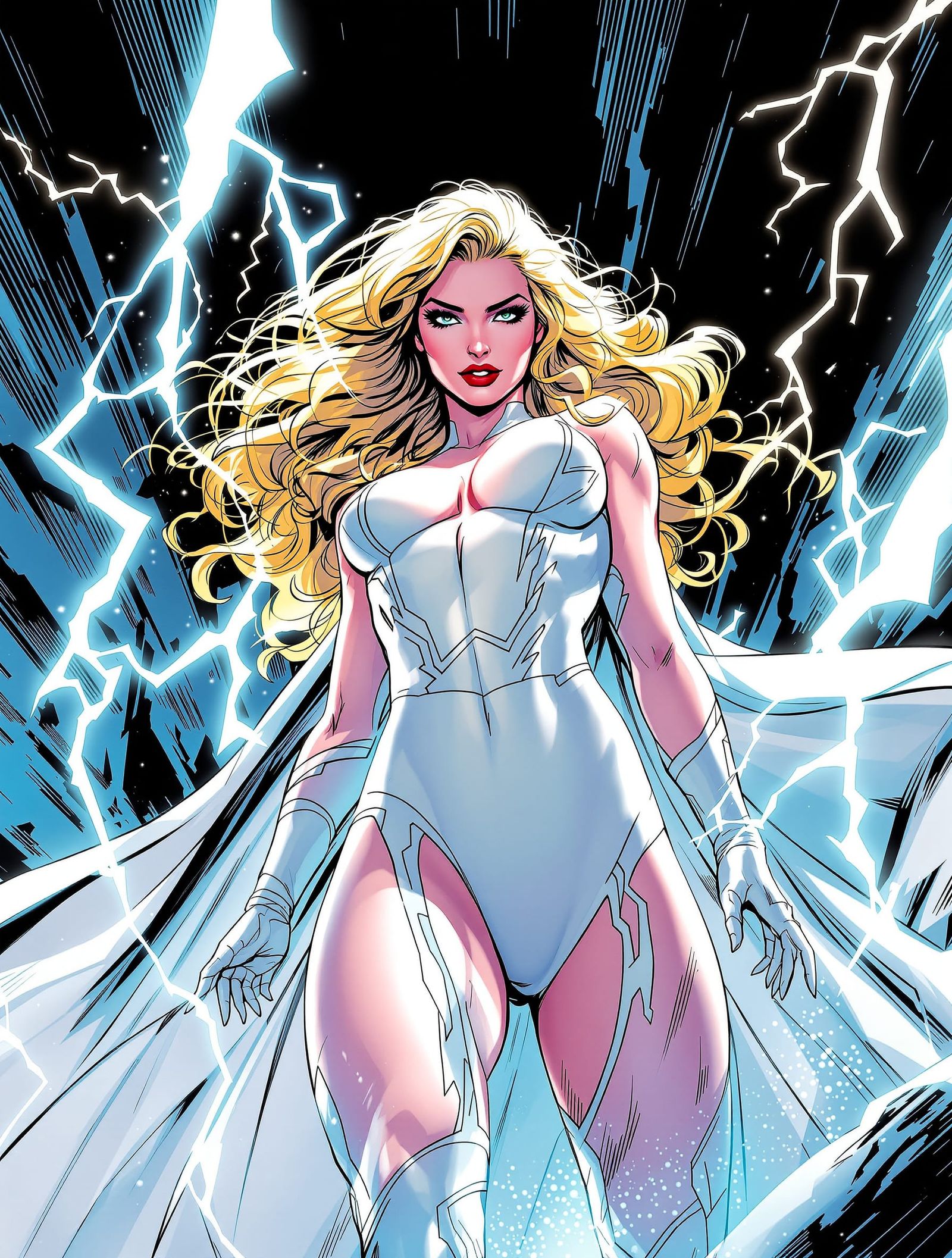 Emma Frost White Queen Glamour Portrait Comic Art