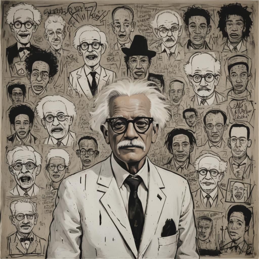 Colonel Sanders in Basquiat, Dali, Haring Style