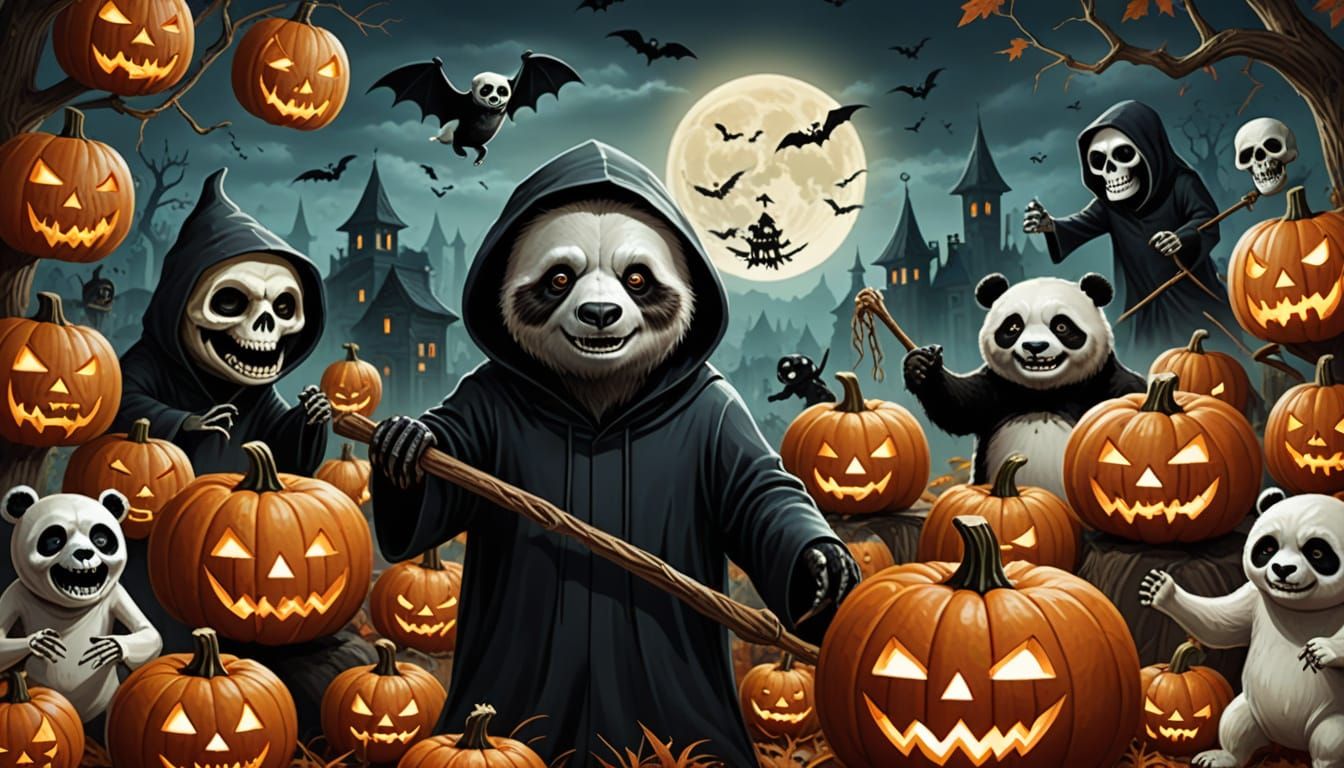 Grim Reaper Curses Sloth and Panda on Halloween