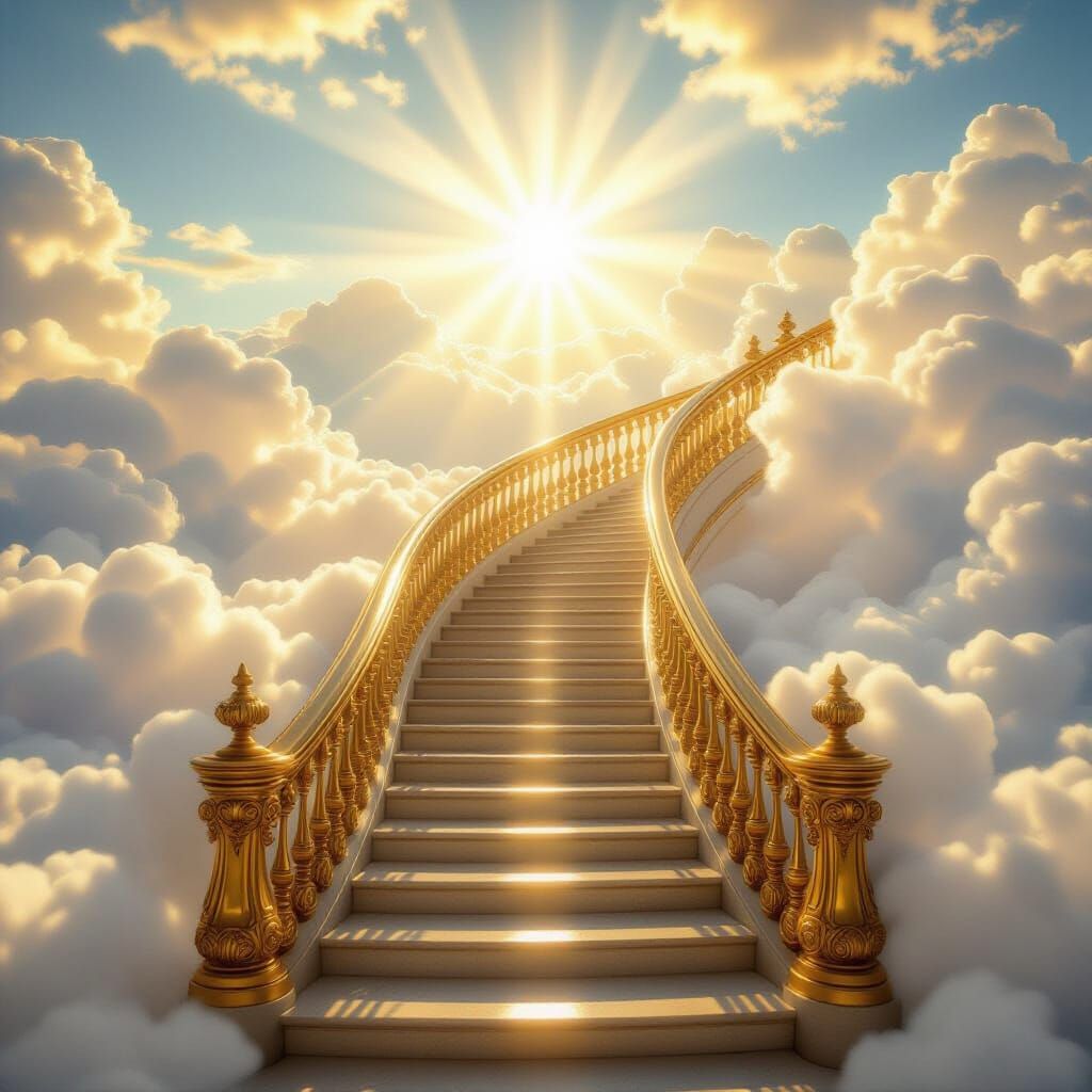 Divine Stairway Descends from Radiant Heavenly Light
