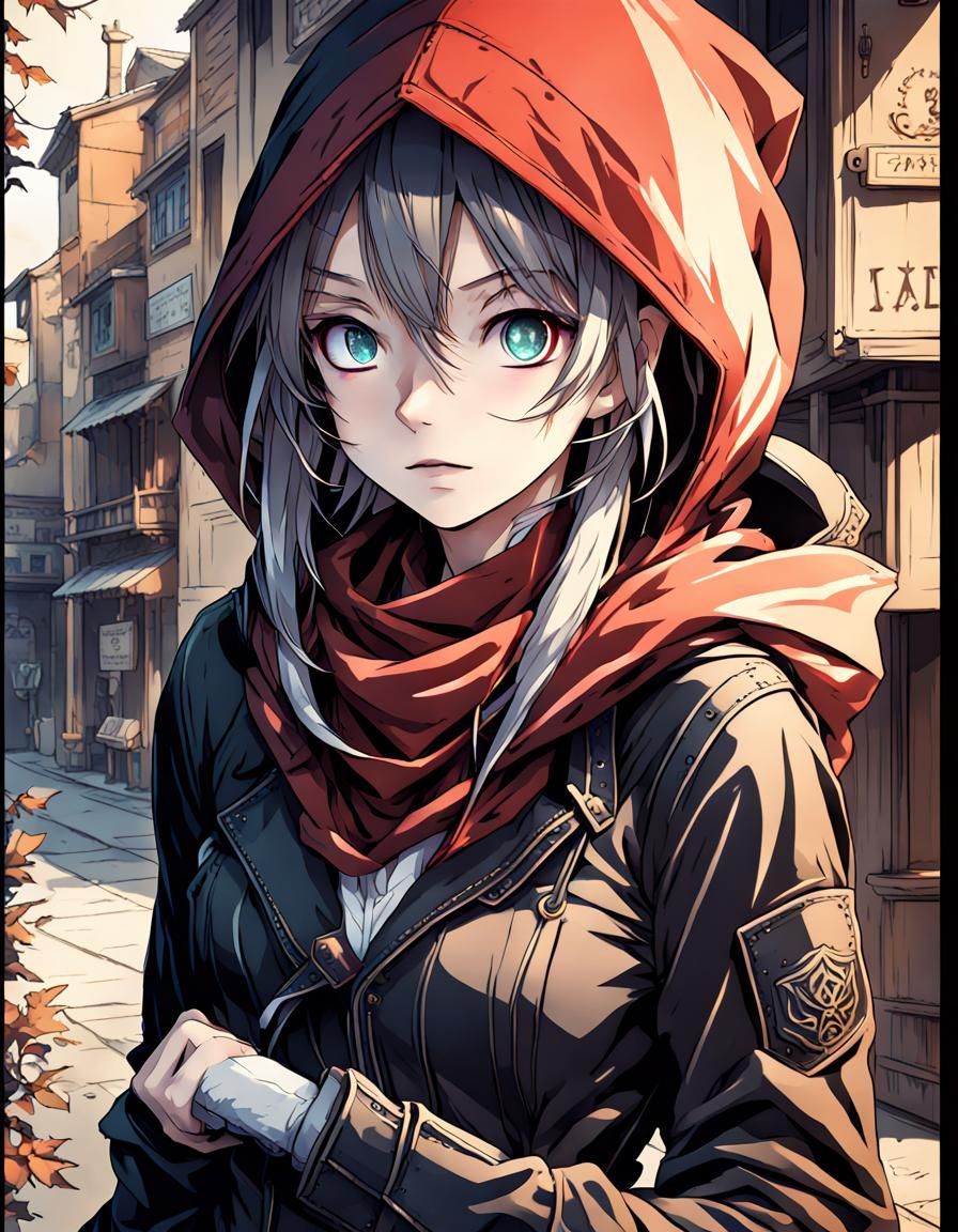 Anime Thief Girl with Detailed Color Shading
