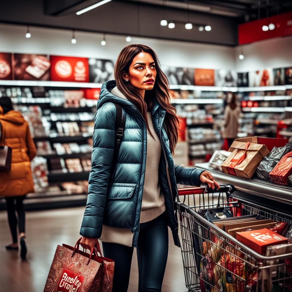 Animated Shopping Girl at Redbubble Store