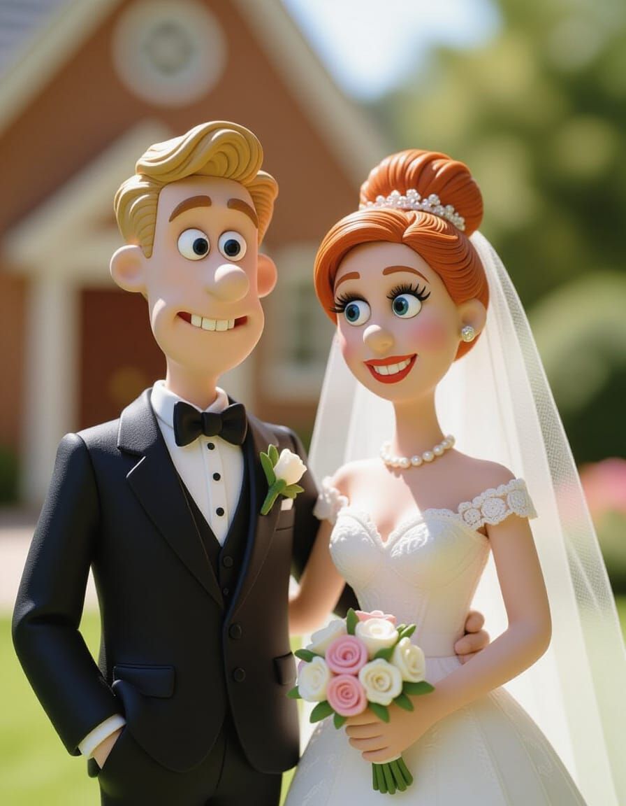 Claymation Wedding: Aardman-Style Bride and Groom