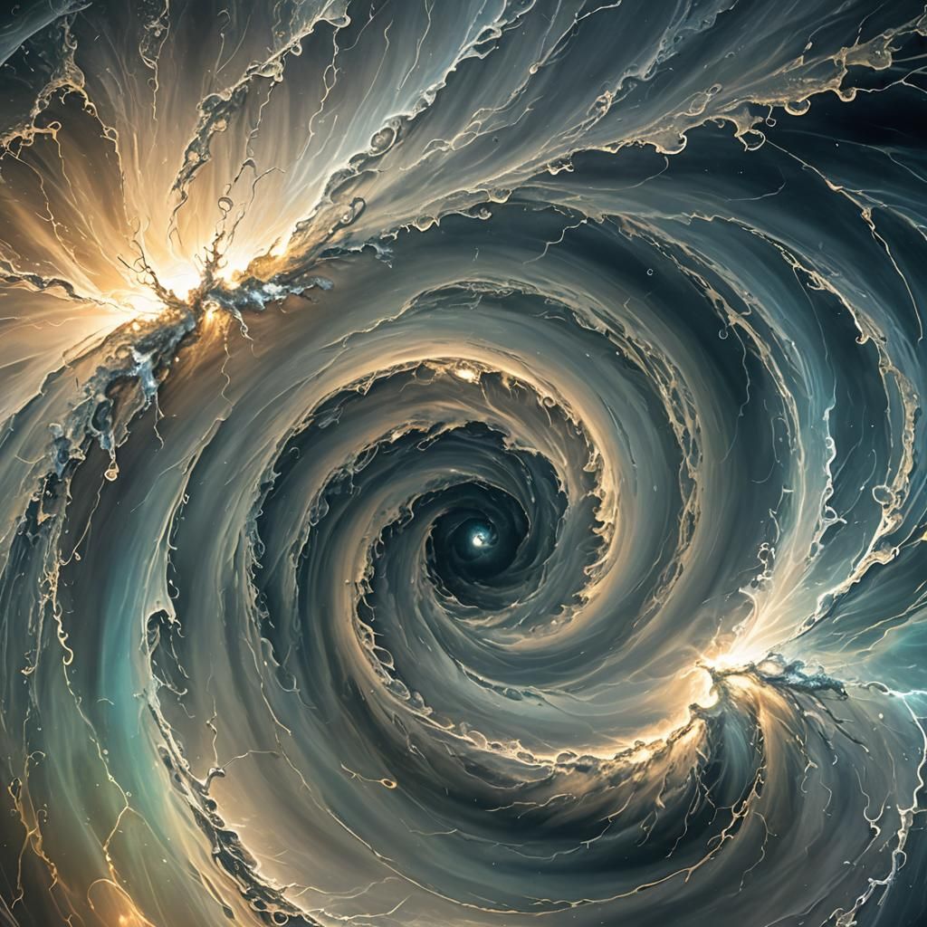 Ethereal Hurricane Center in Watercolor Style