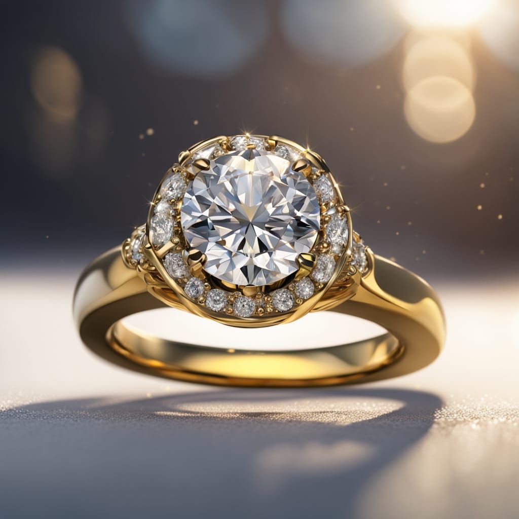Brilliant Diamond Ring in Yellow Gold Setting
