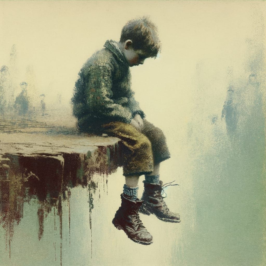 Melancholy Child in Romantic Style