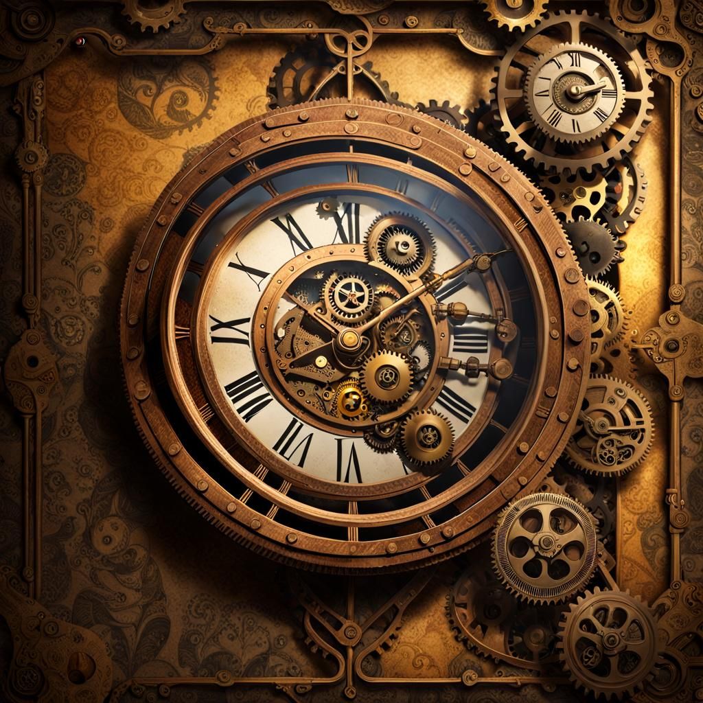 Realistic Steampunk Scene with Intricate Details