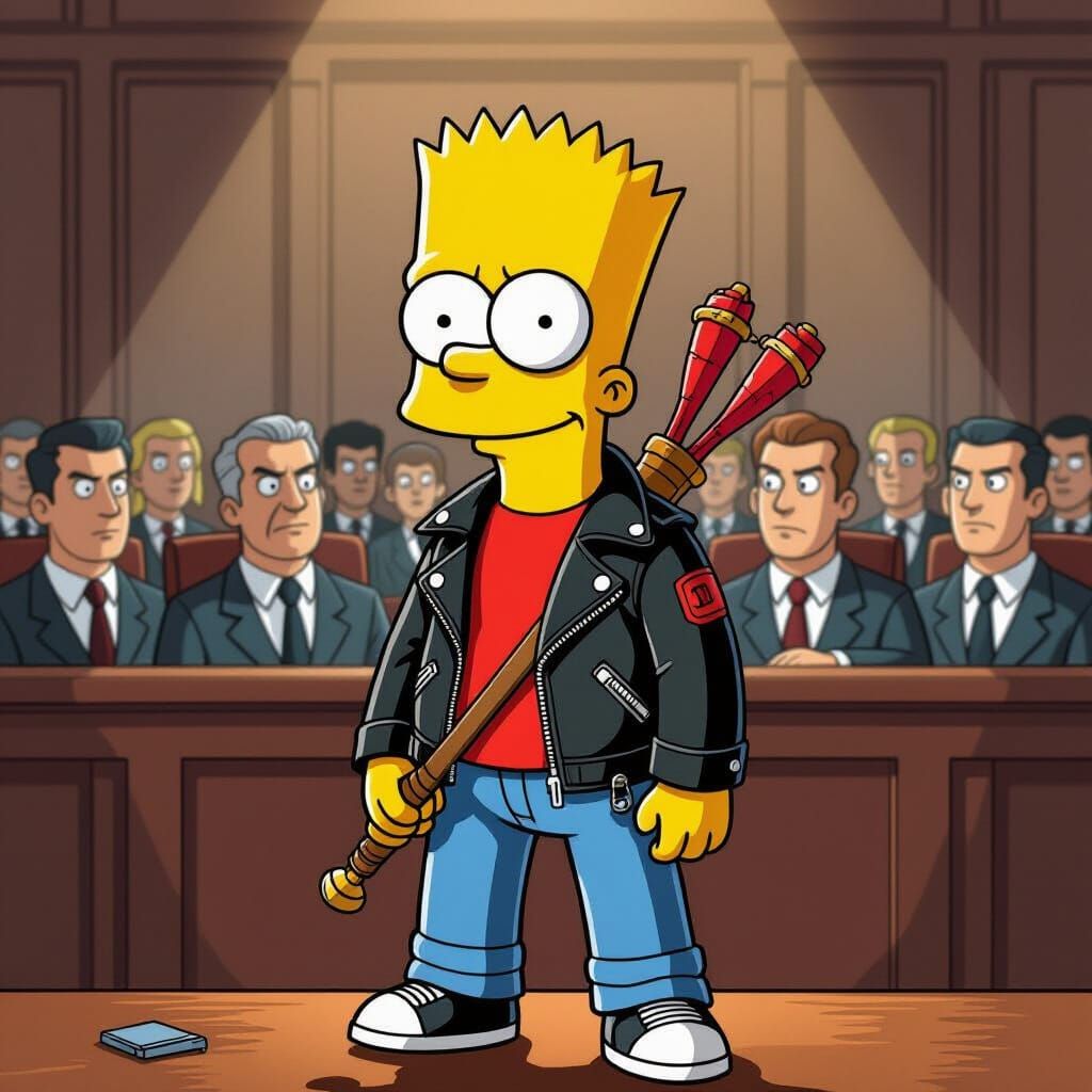 Teenage Bart Simpson in Court: Graphic Novel Illustration