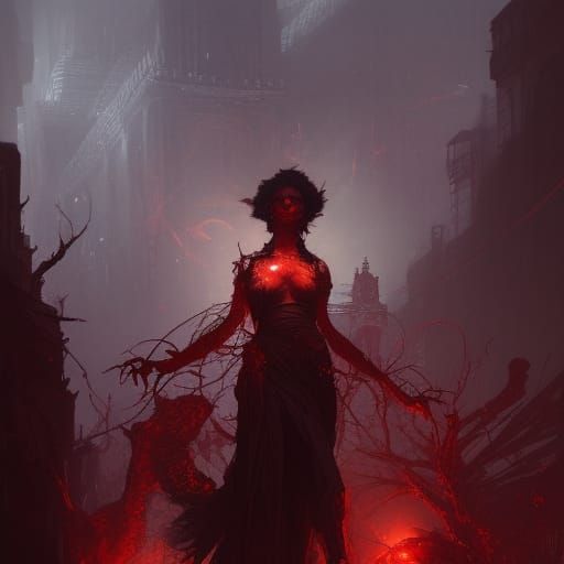 Hyperdetailed Blood Monster Concept Art in Dark Fantasy