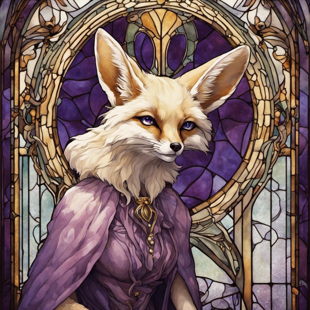 Fennec Fox Magic Shop in Art Nouveau Style