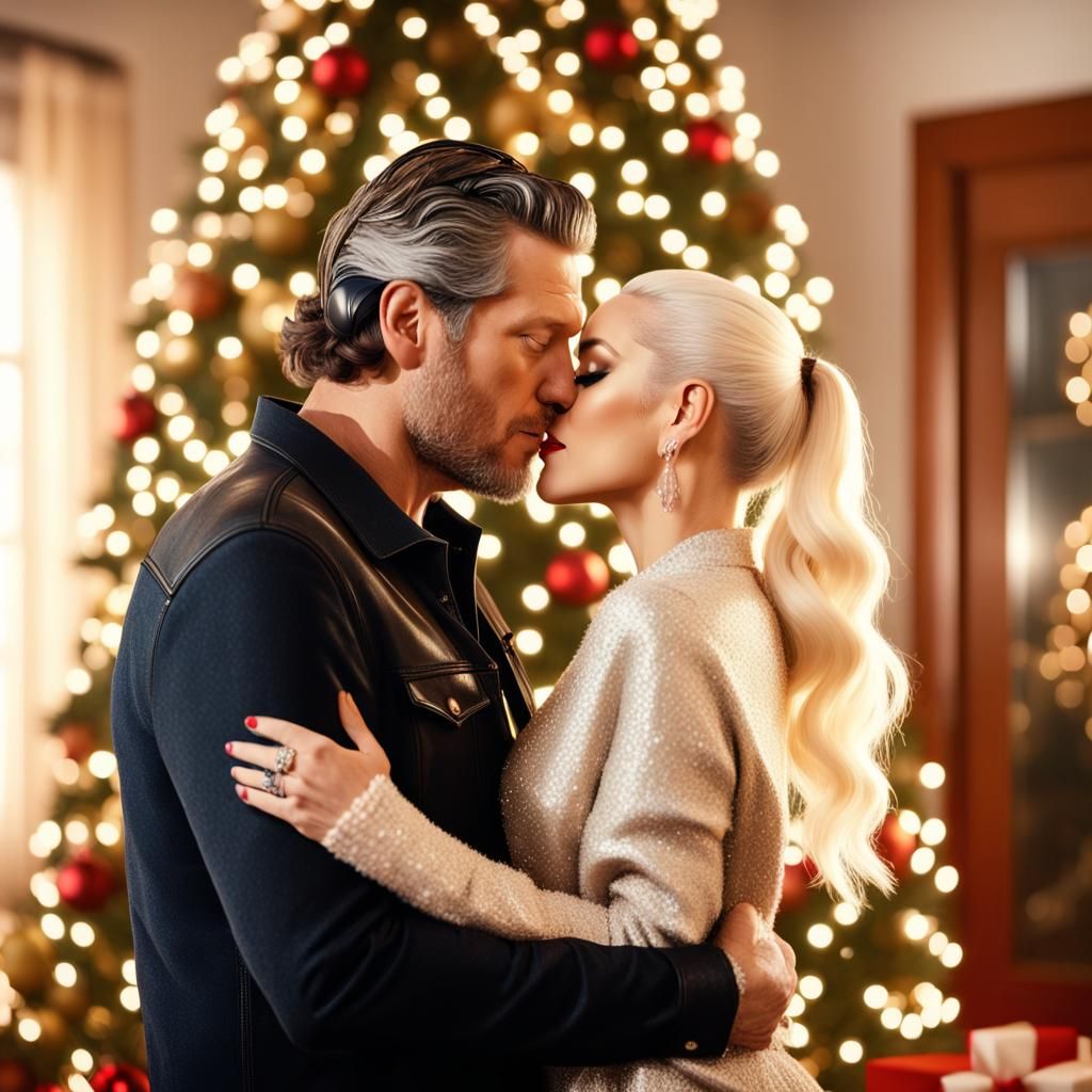 Gwen Stefani and Blake Shelton Christmas Kiss