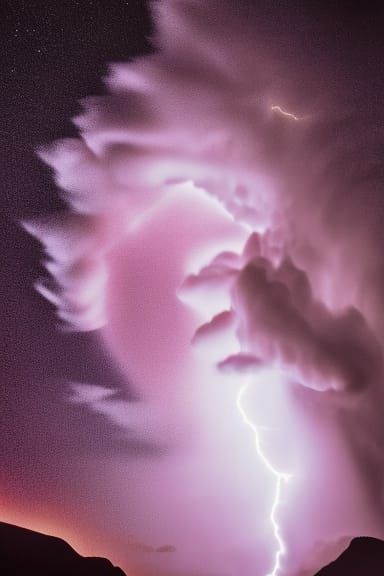 Volcanic Lightning Storm Portrait: Dark Fantasy Concept Art