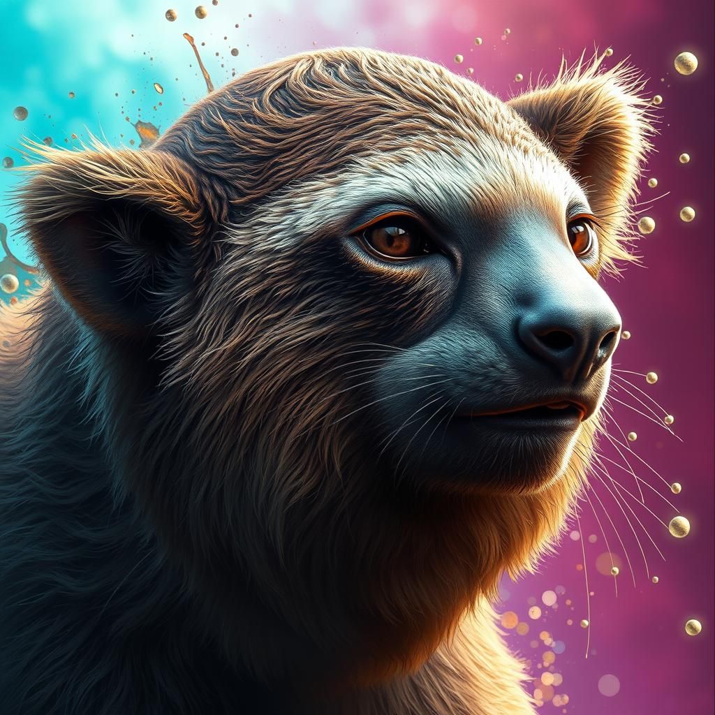 Hyperrealistic Slothuma Splash Art Concept