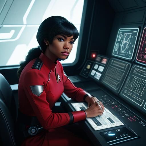 Lt. Uhura at Her Station, Cinematic Still
