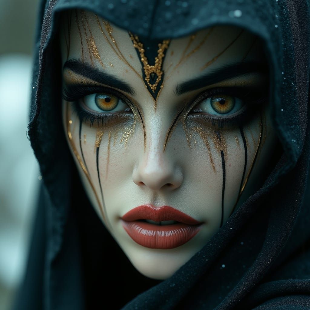 Photorealistic Close-Up Of Woman With Ritual Scarring