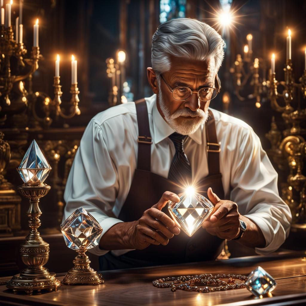 The master diamond cutter with his latest piece