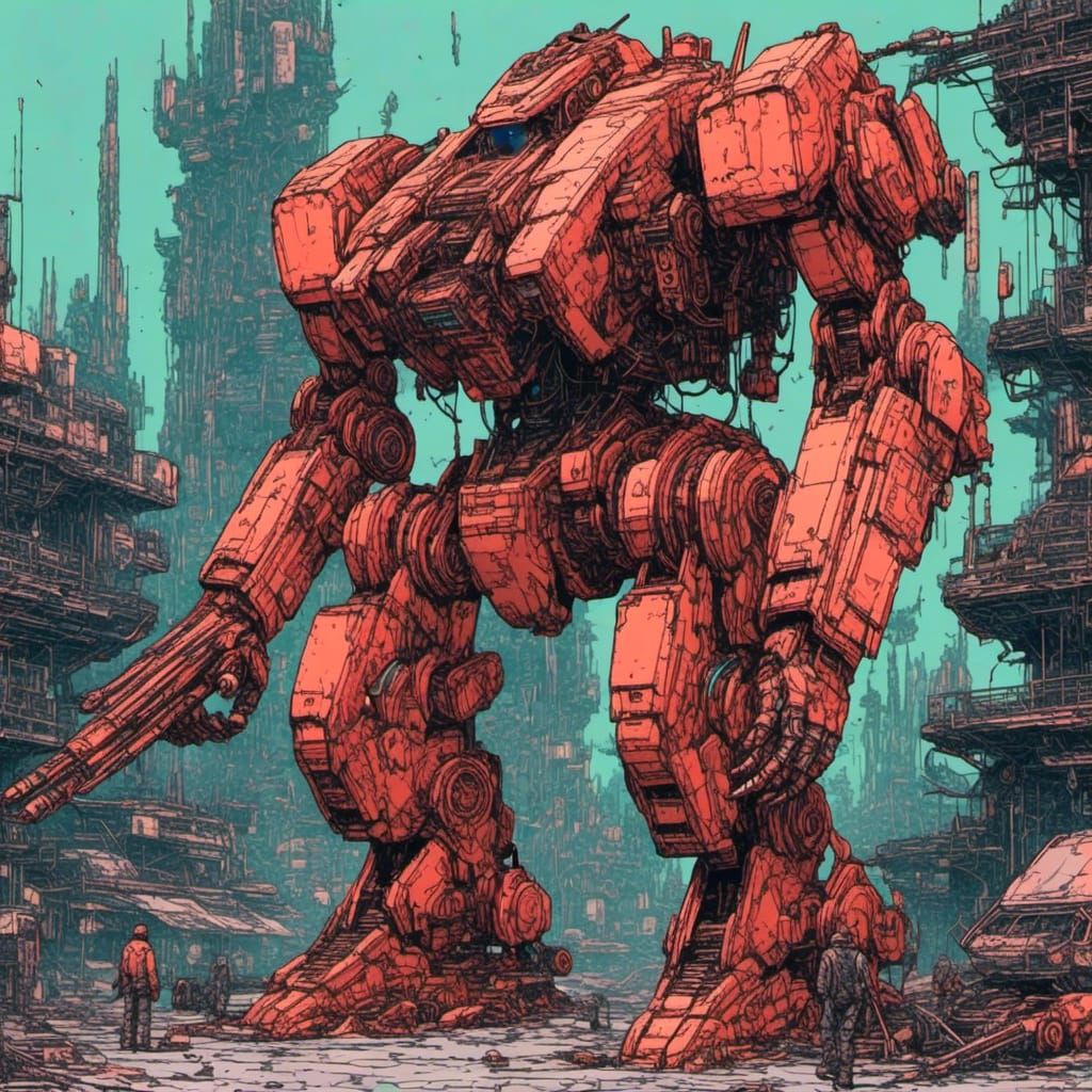 Man with Mecha Arm Portrait