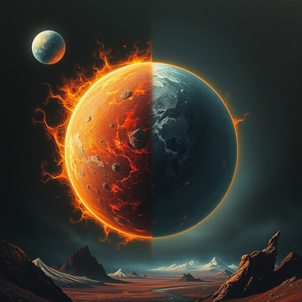 Mercury: A Surreal Planetary Body in Extreme Contrast