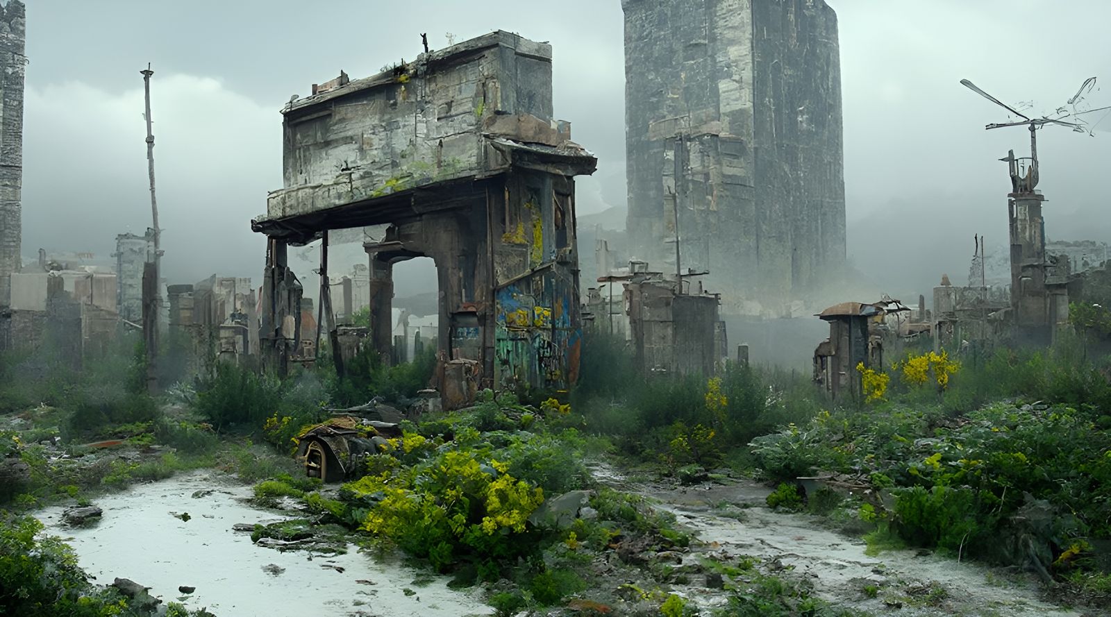 Post-Apocalyptic Cityscape in Photorealistic Digital Art