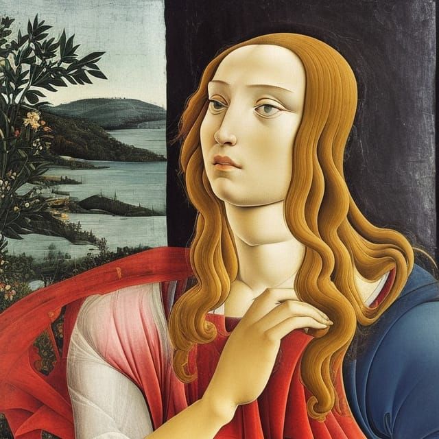Botticelli Style Renaissance Portrait