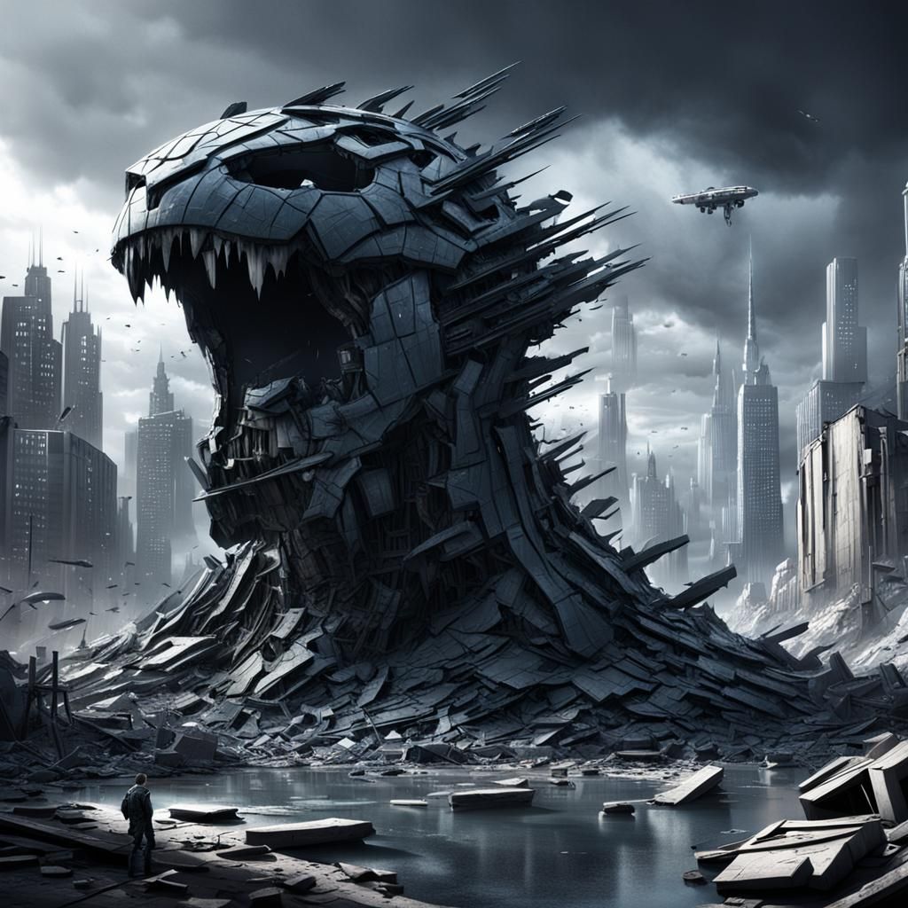 Detailed Matte Painting of Shattered Object