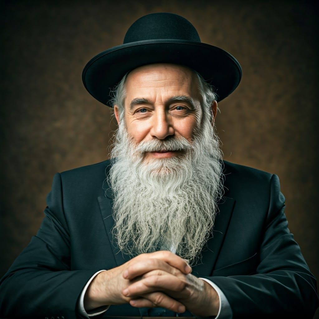 A Stately Ultra-Orthodox Rabbi Radiates Wisdom and Serenity