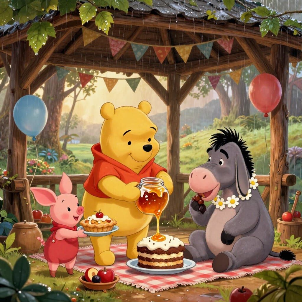 Winnie the Pooh Picnic in Hundred Acre Wood