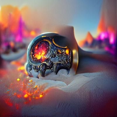 Hellfire Knight Skull: Detailed Fantasy Concept Art