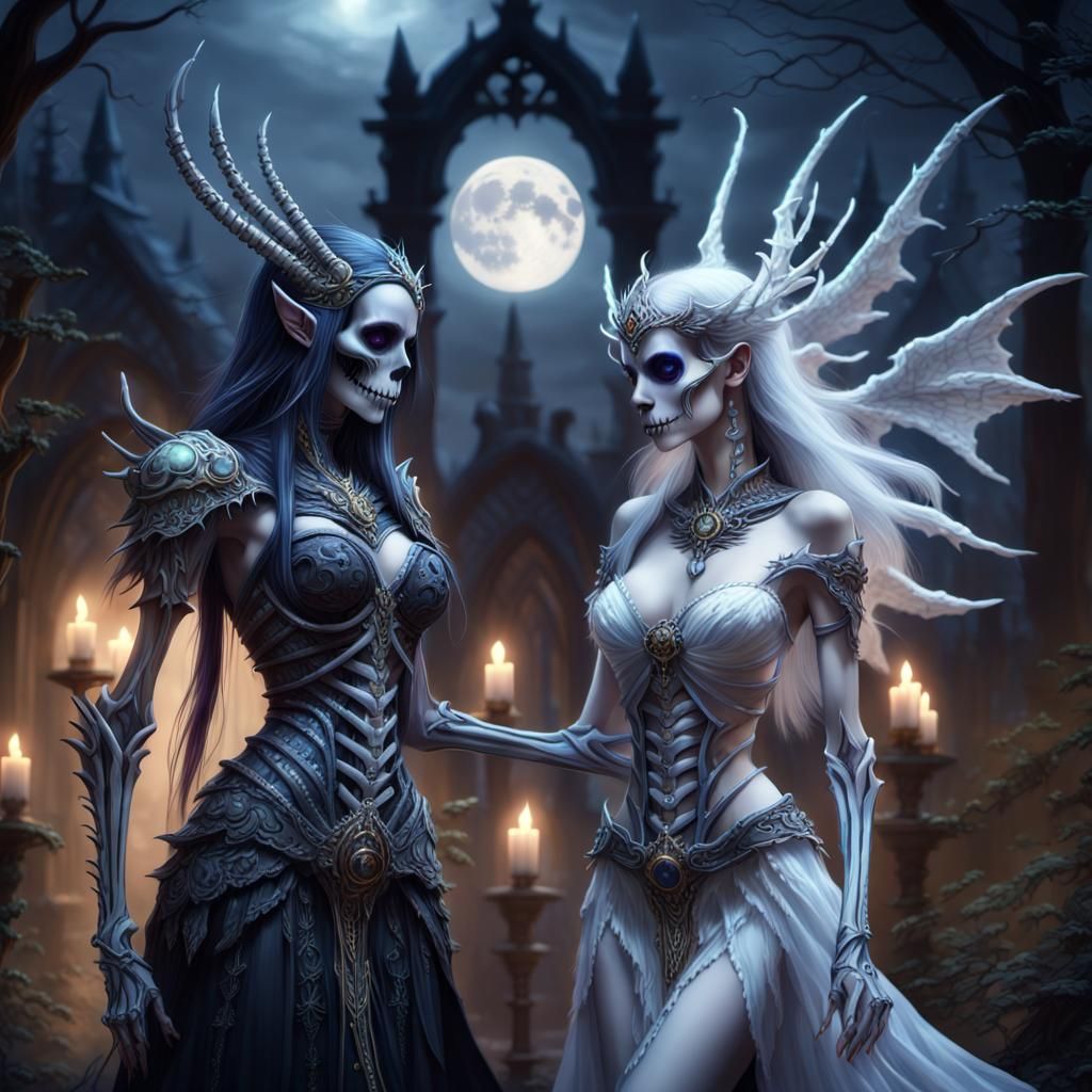 Moonlit Dance: Night Elf and Banshee Queens