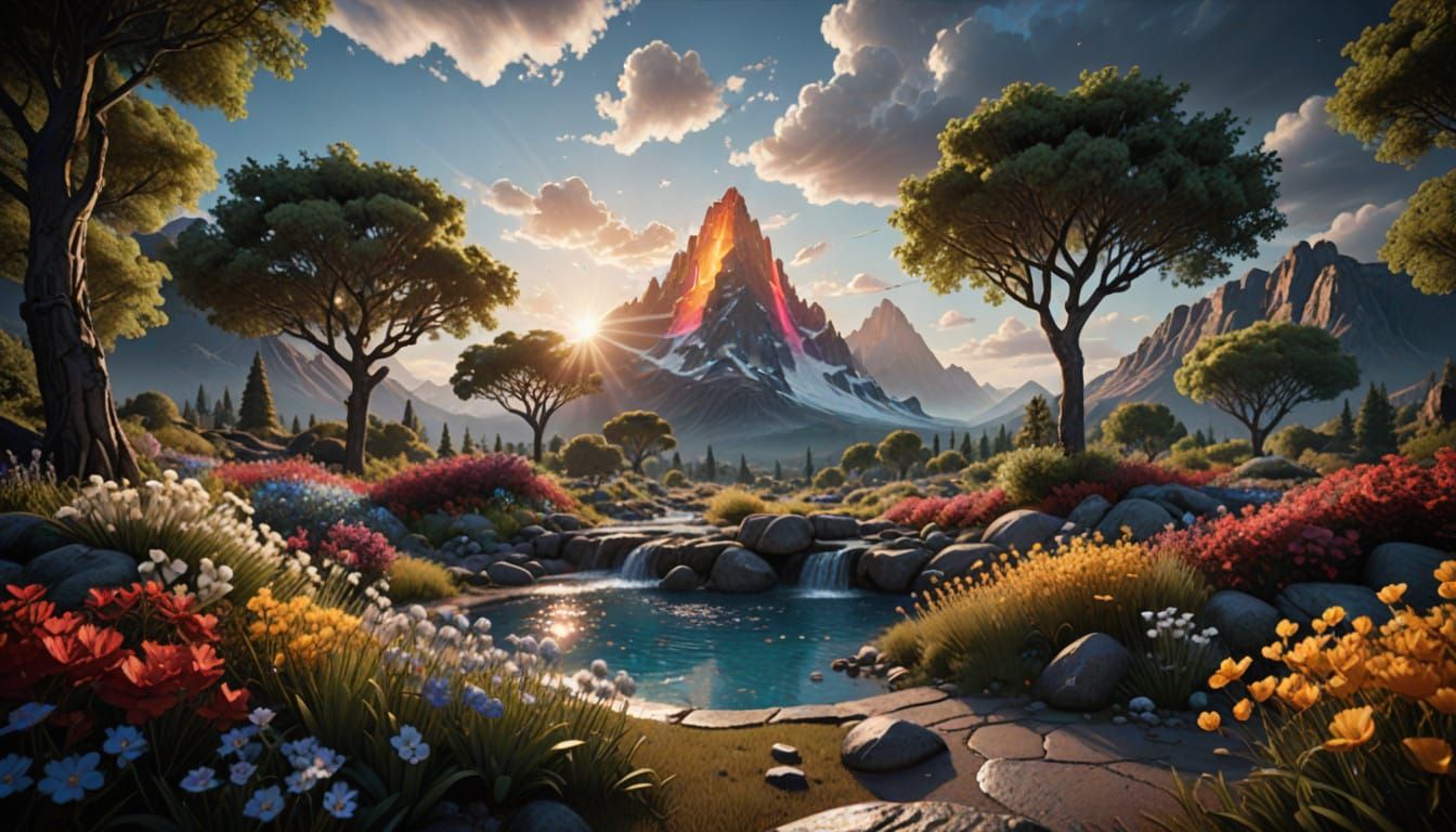 Sapphire Gardens Radiate Rainbow Glory in a Blazing Cosmic T...