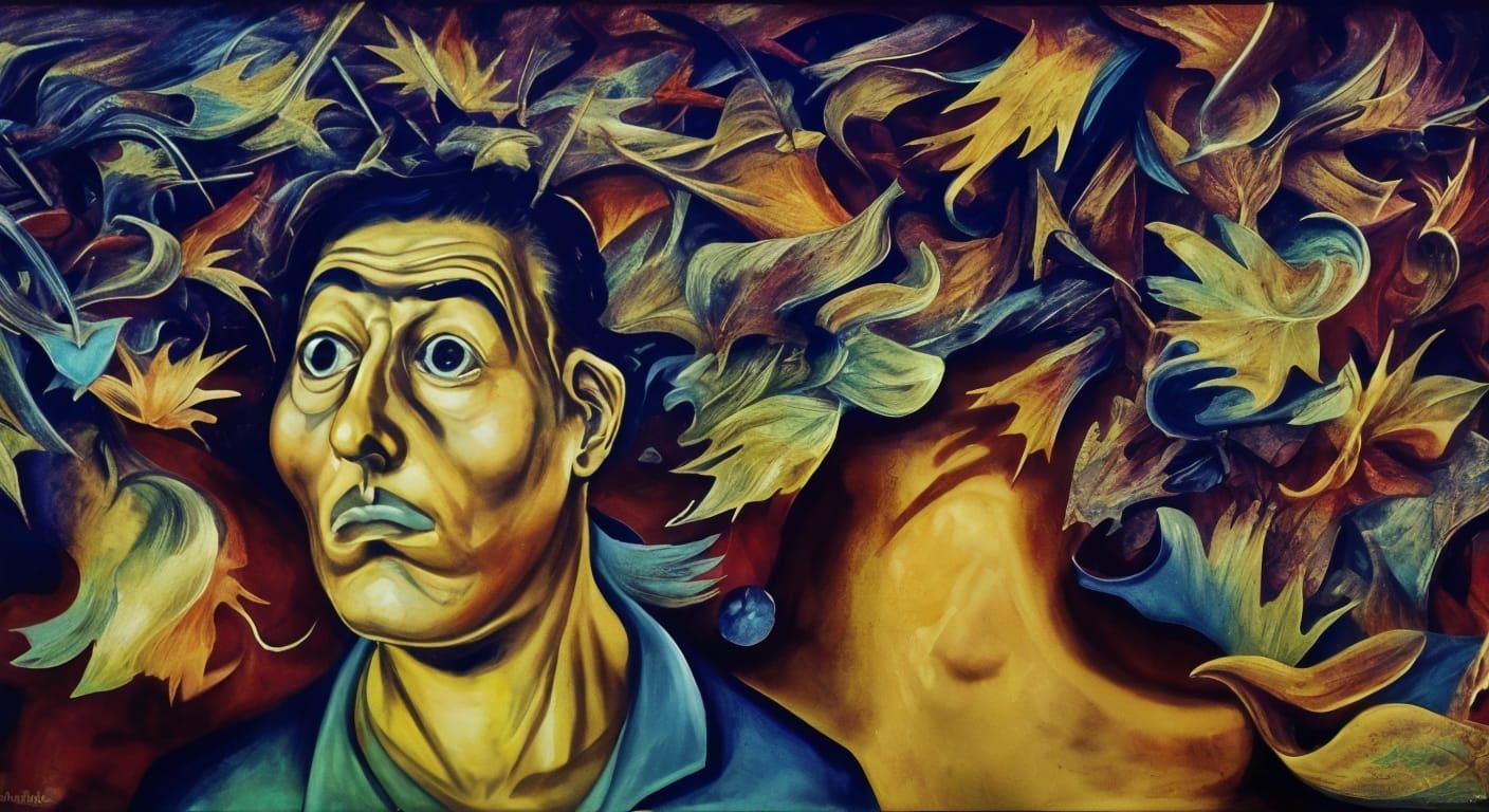 Surrealistic Portrait of a Turbulent Mind in Volumetric Ligh...